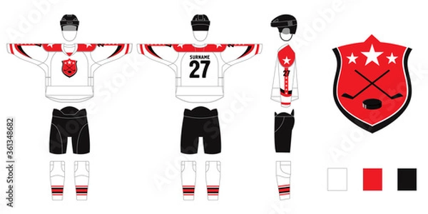 Fototapeta mockup of hockey form isolated on white background