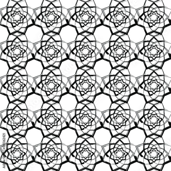 Fototapeta seamless geometric interwoven patterns. hypnotic effect. it can be used as background, fabric pattern, cover page, backdrop, wallpaper