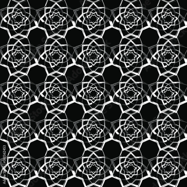 Fototapeta seamless geometric interwoven patterns. hypnotic effect. it can be used as background, fabric pattern, cover page, backdrop, wallpaper