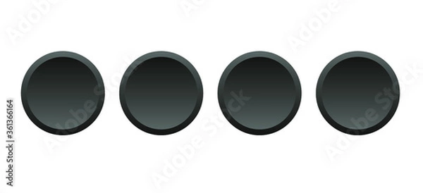 Fototapeta The basis for the buttons. Buttons realistic, black, concave, isolated on a white background. Vector illustration, eps 10.