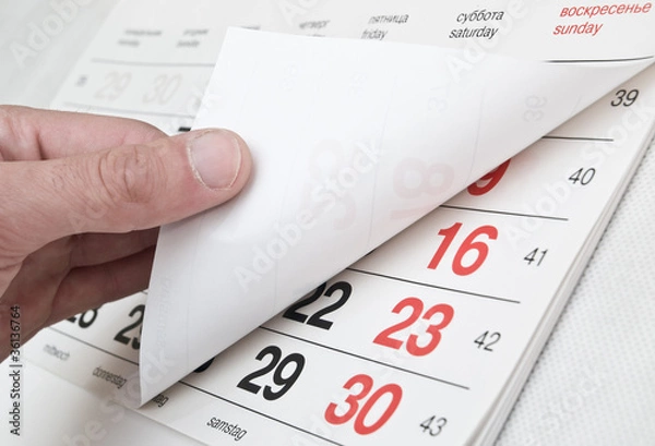 Obraz Closeup a calendar page