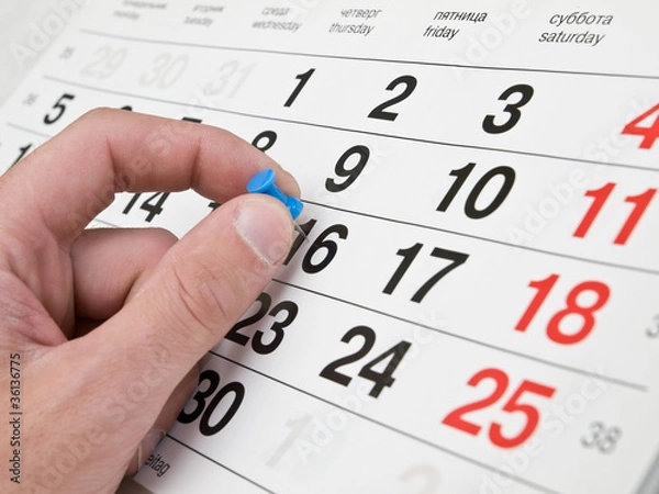 Obraz Closeup a calendar page