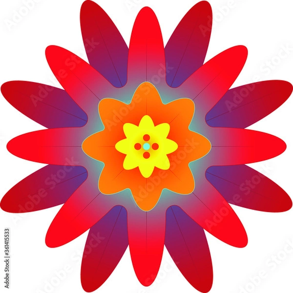Fototapeta fabulous red flower with various shades of color