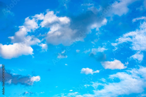 Obraz Blue sky with white clouds
