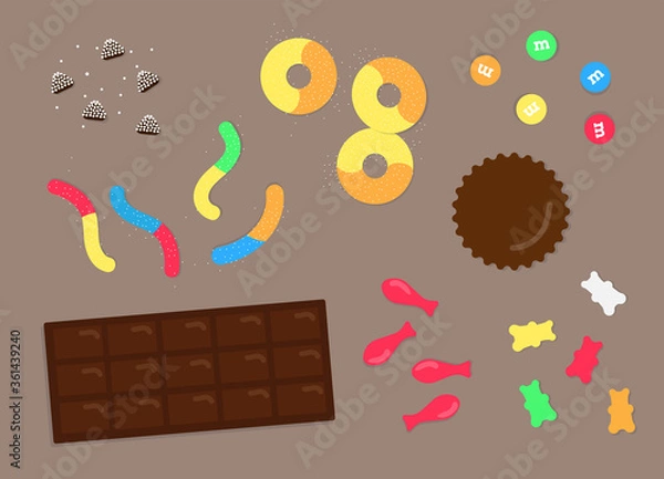 Fototapeta Editable Vector Candy Treats