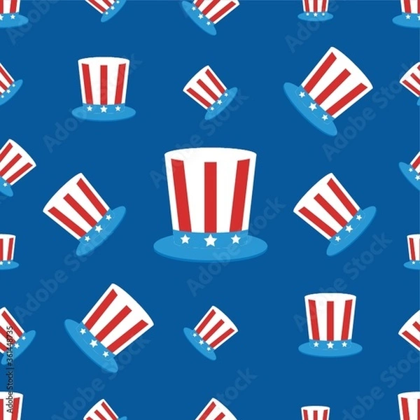 Fototapeta Seamlesspatternofunclesamhat