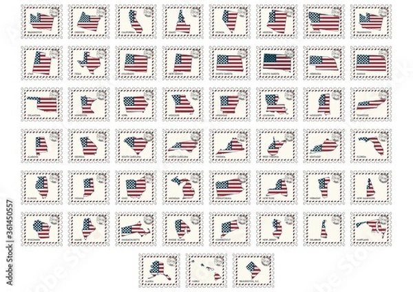 Fototapeta Setofusapostagestamps