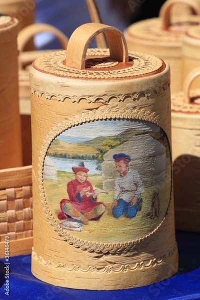 Obraz Посуда из бересты с рисунками