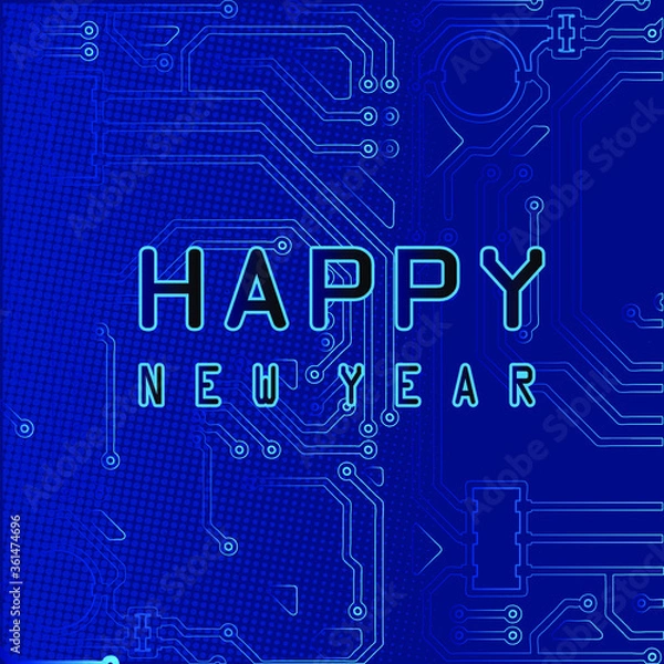 Obraz The technology electronic background design for happy new year