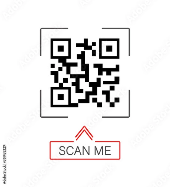 Fototapeta Scanning in flat style on white background. Flat vector infographic. Online payment. Telephone icon.