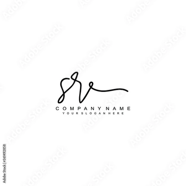 Fototapeta SR initials signature logo. Handwriting logo vector templates. Hand drawn Calligraphy lettering Vector illustration.
