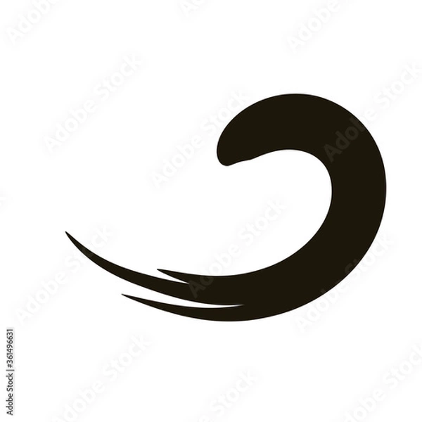 Fototapeta waves creative design with brush stroke silhouette style