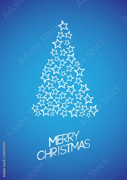 Obraz Christmas Tree Star Azul