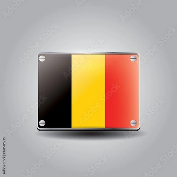Fototapeta Plaque with belgium flag