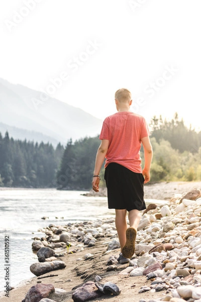 Obraz Walking At A River