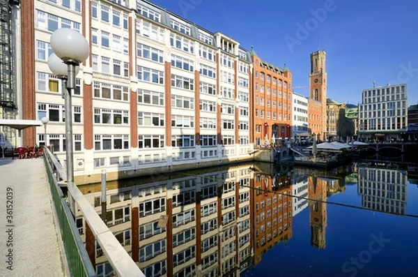 Fototapeta Hamburger Bleichenfleet mit Alter Post