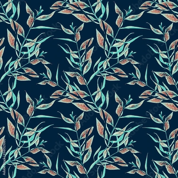 Fototapeta Butterfly leaves, seamless pattern.