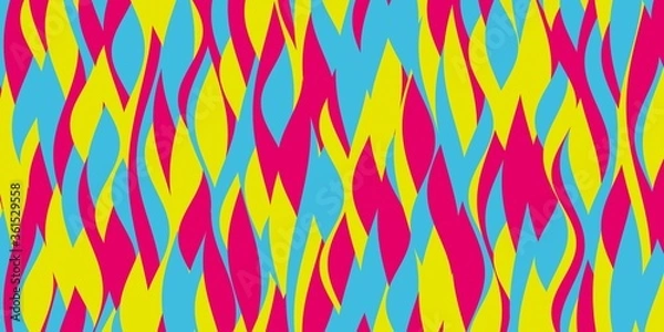 Fototapeta 三色の波が重なった幾何学模様