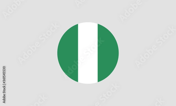 Obraz Nigeria flag circle national vector illustration