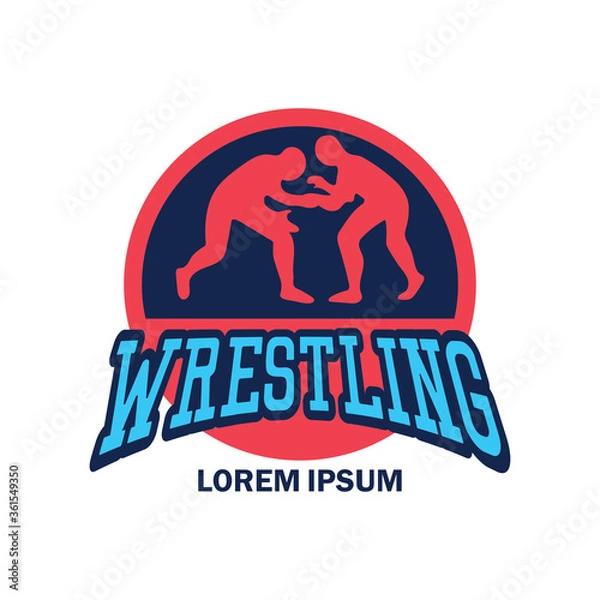 Fototapeta wrestling logo with text space for your slogan tag line, vector illustration