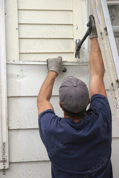 Obraz Removing aluminum siding