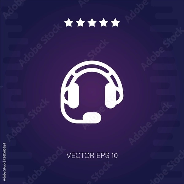 Obraz headset vector icon