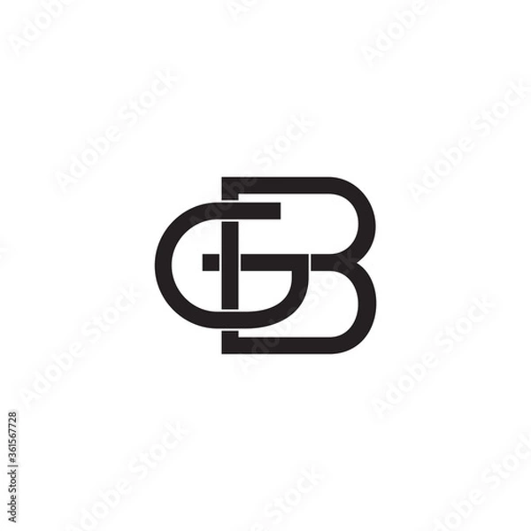 Fototapeta vector of letter gb overlapping line design fit for fashion emblem logo