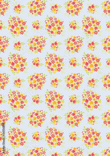 Fototapeta 花柄テーブルクロス