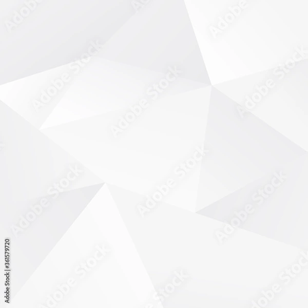 Fototapeta White and grey geometric abstract polygon background vector illustration.