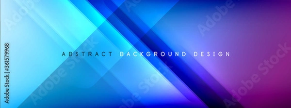 Fototapeta Motion concept neon shiny lines on liquid color gradients abstract backgrounds. Dynamic shadows and lights templates for text