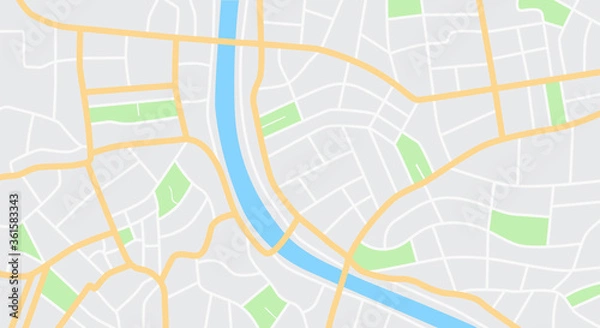 Obraz Miejska mapa miasta. Ilustracji wektorowych.