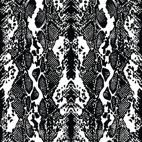 Obraz Abstract animal skin background, vector with black and white