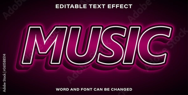 Fototapeta Editable text effect music