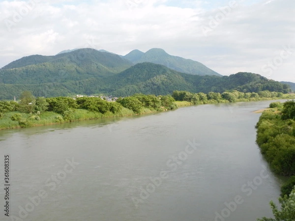 Obraz 山に続く千曲川　その１