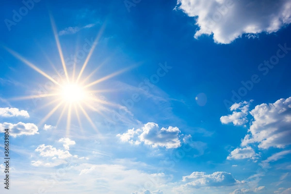 Fototapeta blue sky with sun