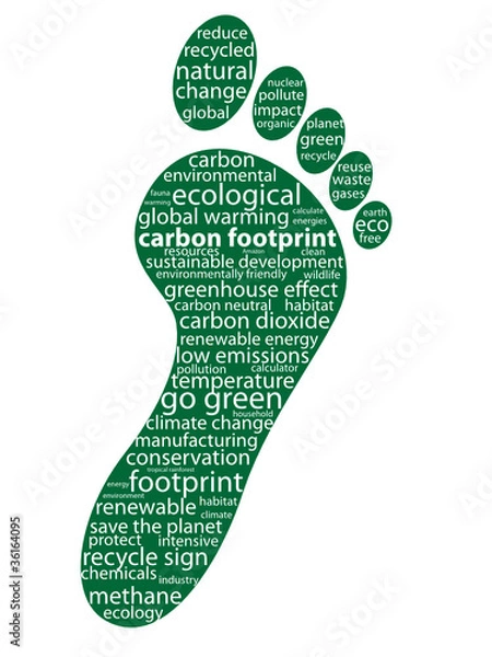 Fototapeta Cloud tag „węglowy” (neutralny dwutlenek ekologii Go Green)