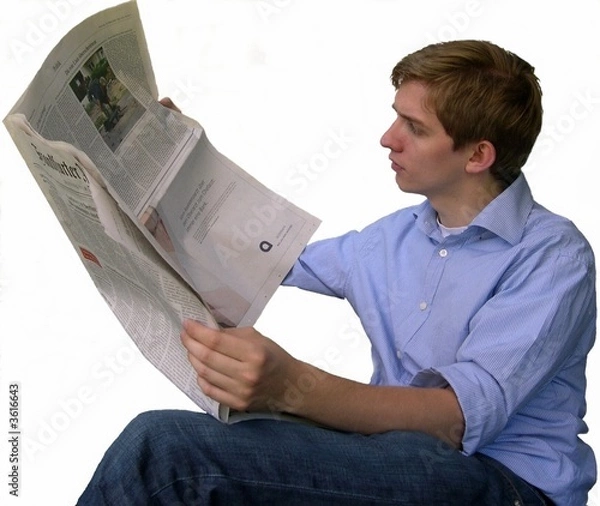 Obraz Mann mit Zeitung