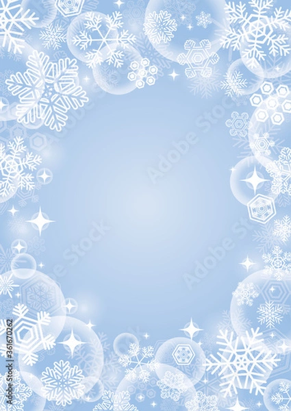 Fototapeta 【冬・クリスマス素材】雪の結晶の背景イラスト