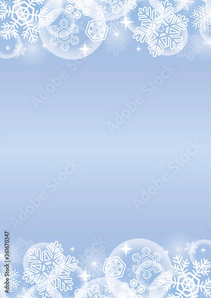 Fototapeta 【冬・クリスマス素材】雪の結晶の背景イラスト