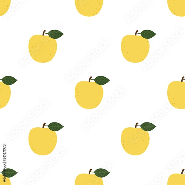 Fototapeta Yellow Apple. Seamless Vector Patterns