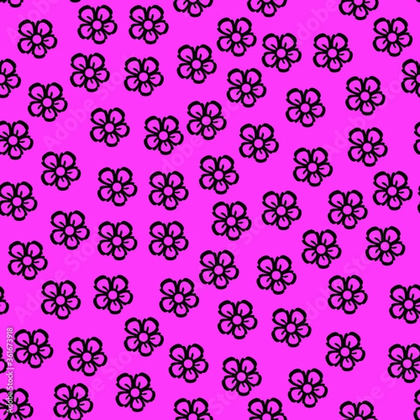 Obraz Simple random flower seamless repeat pattern background