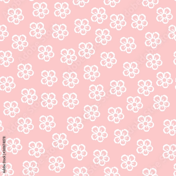 Fototapeta Simple random flower seamless repeat pattern background