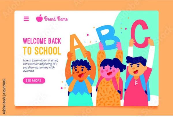 Obraz Back to school landing page