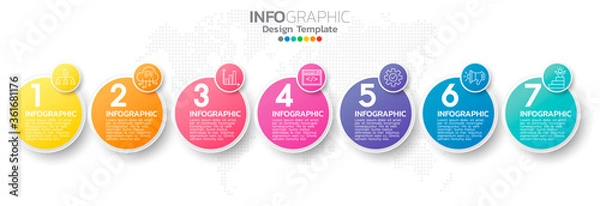Fototapeta Infographic elements for content, diagram, flowchart, steps, parts, timeline, workflow, chart.