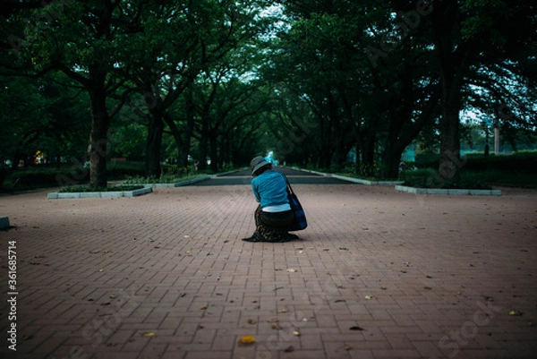 Obraz 女性の後ろ姿