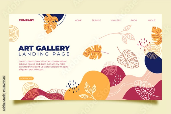 Fototapeta Art gallery landing page