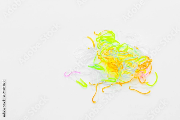 Obraz Hair accessories. Woman hair items stylist salon flowers elastic bands bows hoops, accessory for care and clip hairline,