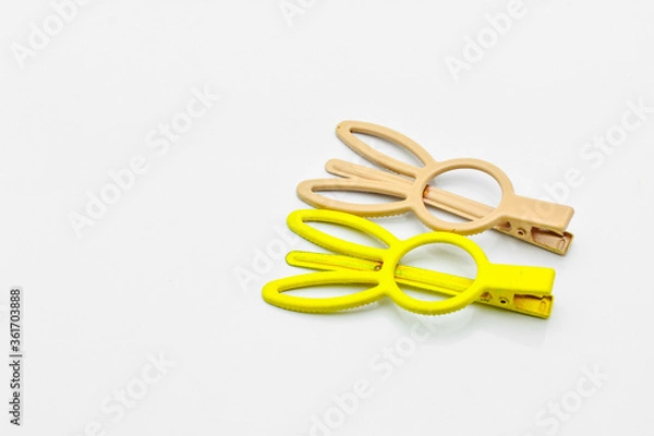 Obraz Hair accessories. Woman hair items stylist salon flowers elastic bands bows hoops, accessory for care and clip hairline,