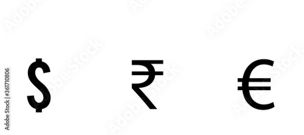Fototapeta Most used currency symbols