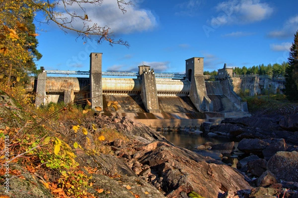 Fototapeta Kind on hydroelectric power station in the city of Imatra